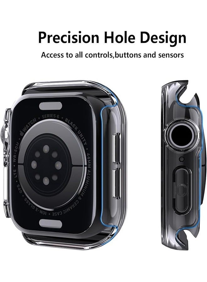 2 Pcs Case  for Apple Watch Series 11 46mm with Tempered Glass Screen Protector, Anti-Drop, Anti-Scratch, Slim Thin Hard PC Full-Body Protective Case,Shockproof & Non-Slip Watch Cover - Image 4