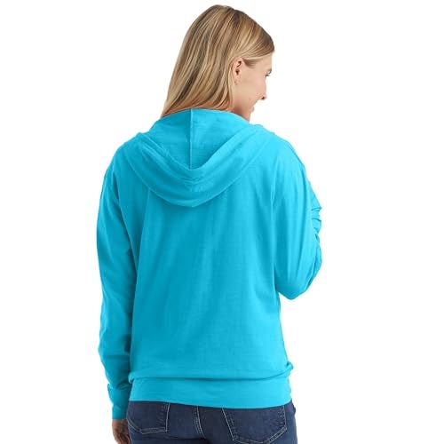Hanes womens Slub Jersey fashion hoodies, Process Blue, Large US - Image 3