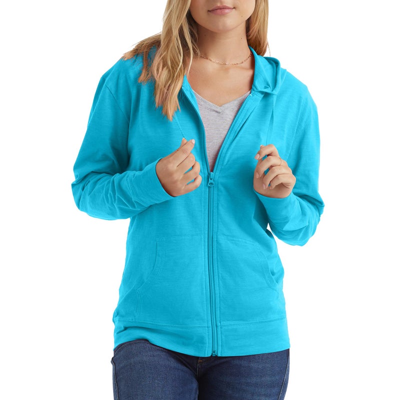 Hanes womens Slub Jersey fashion hoodies, Process Blue, Large US - Image 2