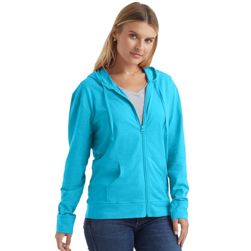 Hanes womens Slub Jersey fashion hoodies, Process Blue, Large US - Image 4