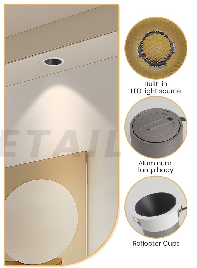 YATAI LIGHTING ضوء سقف LED، مصباح سقف دائري 12 واط، 4500 كلفن أبيض محايد، تحكم بالزر، هيكل أكريليك وألمنيوم، تركيبة سقفية عصرية لغرفة النوم، غرفة الطعام، الممر، 3.34 بوصة، أبيض - Image 4