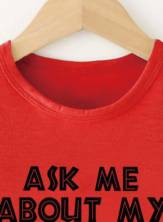 تايك تو Take Two Boys T-Rex Graphic Print Round Neck T-Shirt