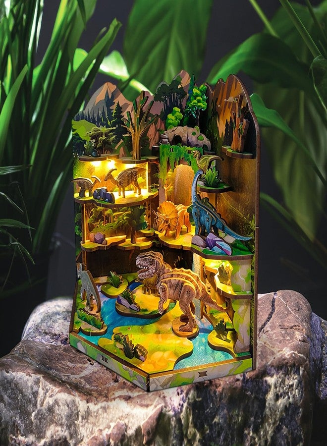 Foyucool DIY Miniature House Kit, Tiny House Kit with LED, Doll House Kits for Adults to Building, Home Decorations, Gifts for Family and Friends, Dinosaur World - Image 5