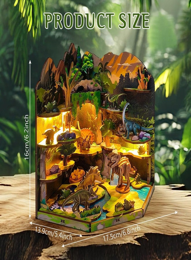 Foyucool DIY Miniature House Kit, Tiny House Kit with LED, Doll House Kits for Adults to Building, Home Decorations, Gifts for Family and Friends, Dinosaur World - Image 2
