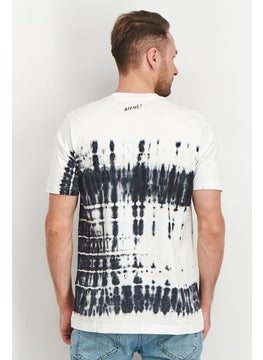 DIESEL Men Crew Neck Short Sleeves Printed T-Shirt, White  - Image 2