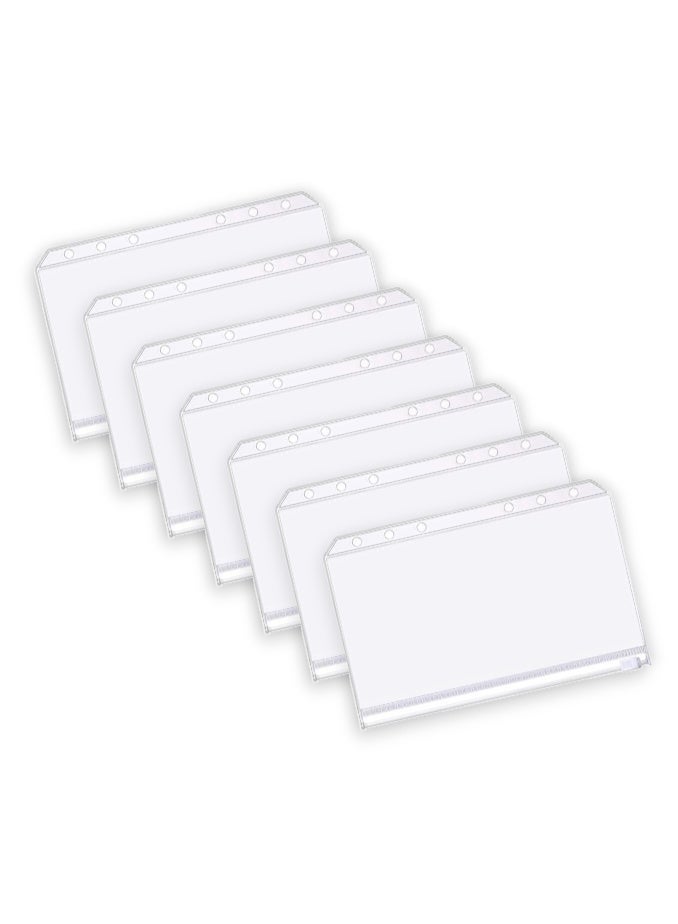 A set of 7 plastic binder pockets, with zipper closure - Image 1