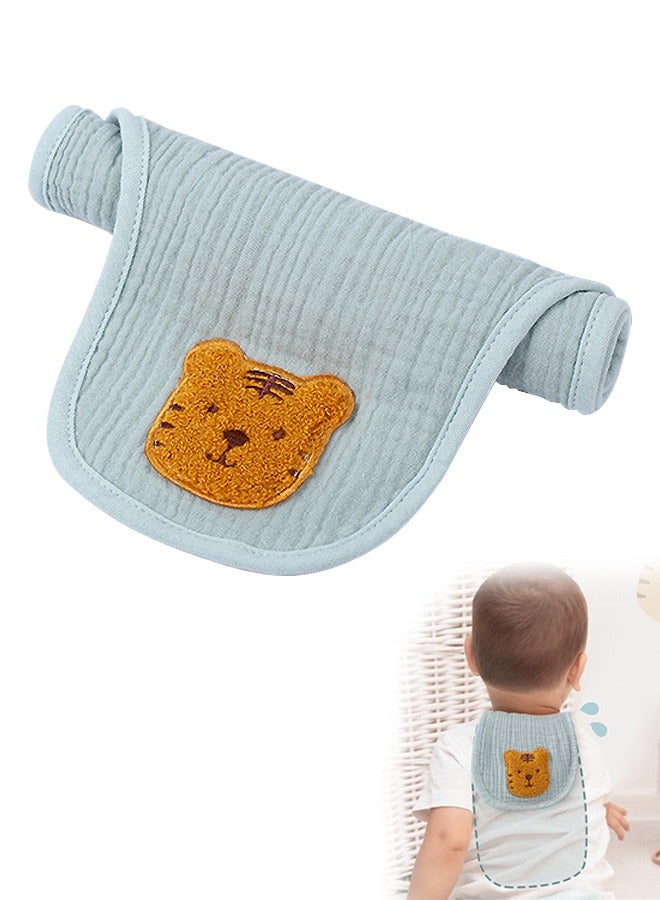 Baby Muslin Washcloths Towel, Soft Breathable Cartoon bear Sweat Absorption Face Towels for Newborn, Reusable Wipes and Shower Gift for Baby Registry (Blue+Orange)  - Image 1