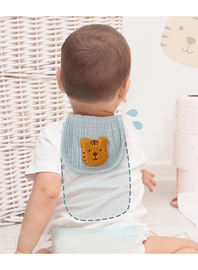 Baby Muslin Washcloths Towel, Soft Breathable Cartoon bear Sweat Absorption Face Towels for Newborn, Reusable Wipes and Shower Gift for Baby Registry (Blue+Orange)  - Image 3