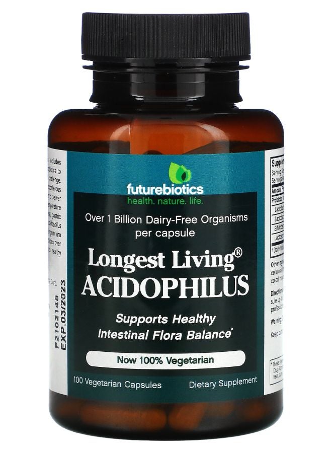 Futurebiotics Longest Living Acidophilus 100 Vegetarian Capsules