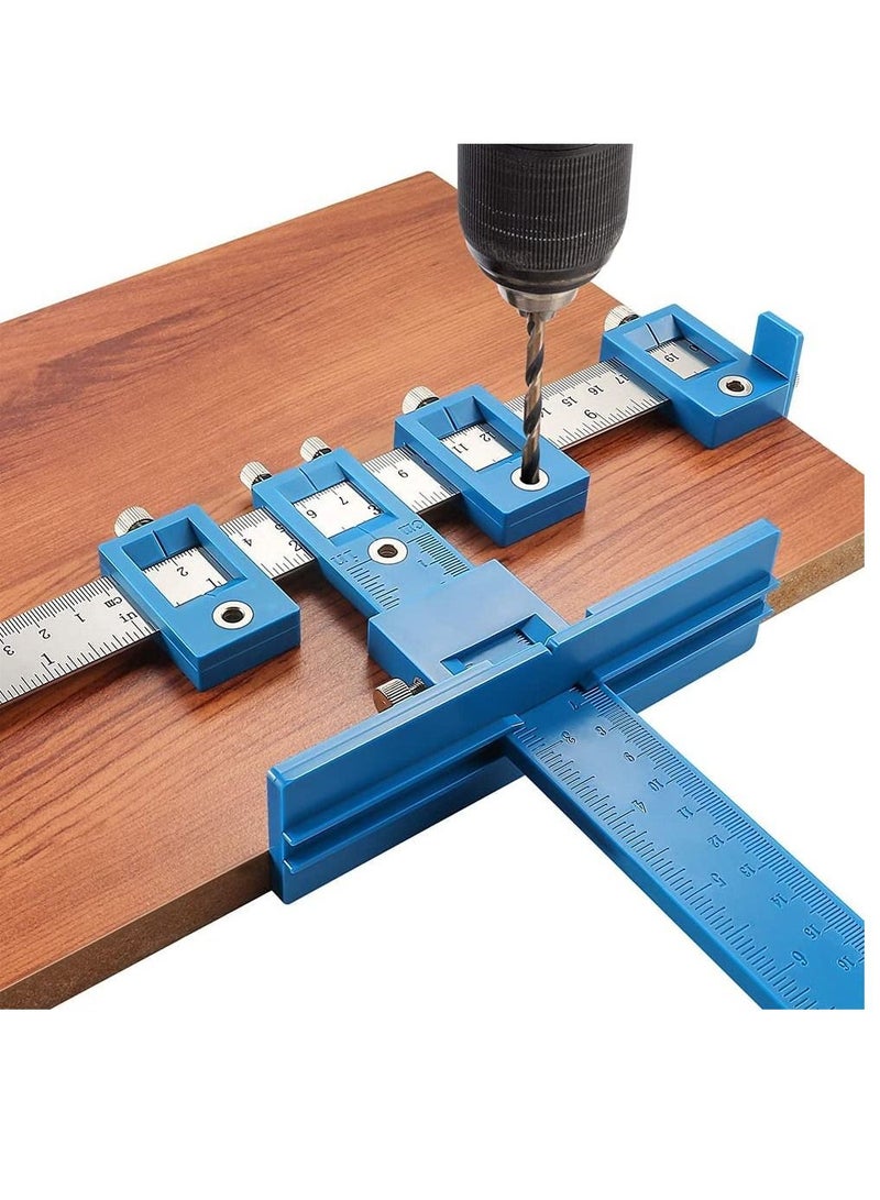 SYOSI Cabinet Hardware Jig Tool Adjustable Punch Locator Drill Template Guide Multifunctional Woodworking Aids Wood Drilling Dowelling Guide For Installation of Handles Knobs on Doors And Drawer - Image 1