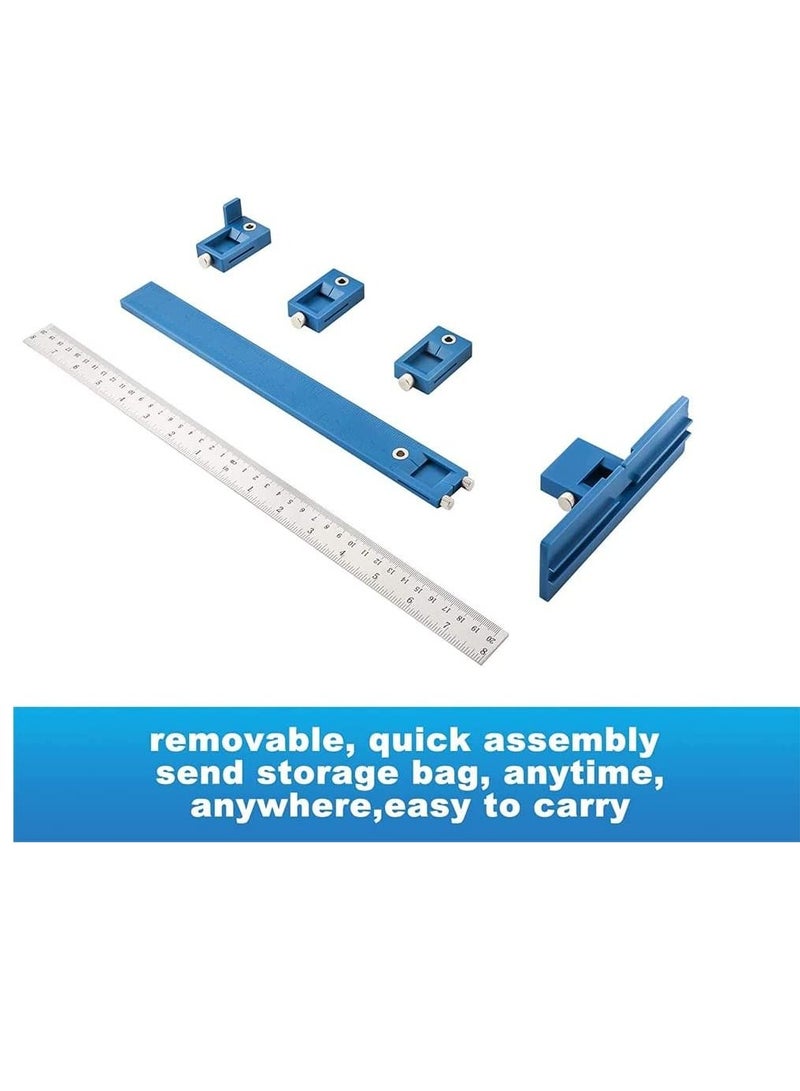 SYOSI Cabinet Hardware Jig Tool Adjustable Punch Locator Drill Template Guide Multifunctional Woodworking Aids Wood Drilling Dowelling Guide For Installation of Handles Knobs on Doors And Drawer - Image 2