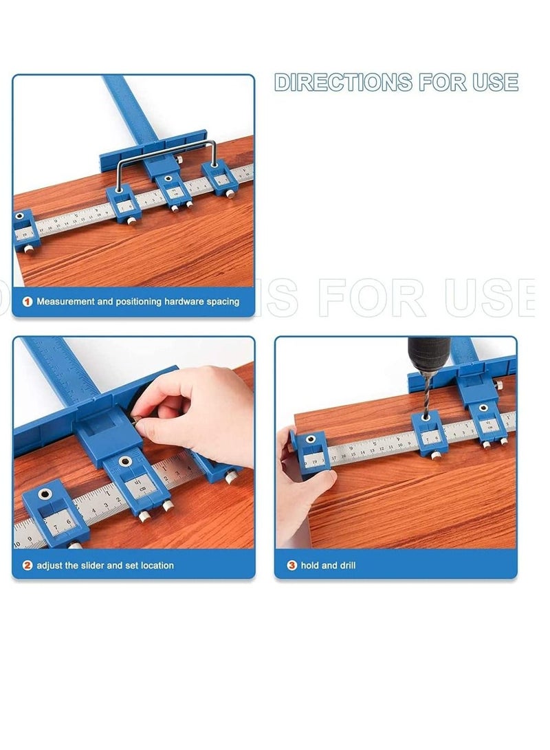 SYOSI Cabinet Hardware Jig Tool Adjustable Punch Locator Drill Template Guide Multifunctional Woodworking Aids Wood Drilling Dowelling Guide For Installation of Handles Knobs on Doors And Drawer - Image 4