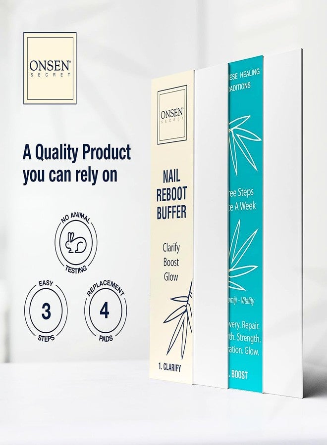 Onsen Secret Nail Buffer Block Replacement Pads - 3 Way Buffing Block Smooth Shine Natural Nail Buffing Pads w/ 3 Sides Coarse, Soft, Silky, Nail Buffer Replacement Pads Only - 12 Combo Pads - 3 Pack - Image 4