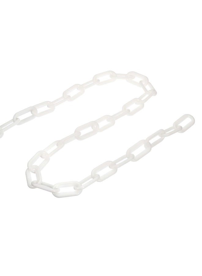 PATIKIL سلسلة حواجز بلاستيكية بقطر 0.3 بوصة وطول 10 أقدام، سلسلة ربط أمان للتحكم في الحشود عند مواقف السيارات ومصاعد السلالم، بيضاء - Image 5