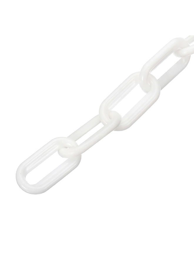 PATIKIL سلسلة حواجز بلاستيكية بقطر 0.3 بوصة وطول 10 أقدام، سلسلة ربط أمان للتحكم في الحشود عند مواقف السيارات ومصاعد السلالم، بيضاء - Image 4