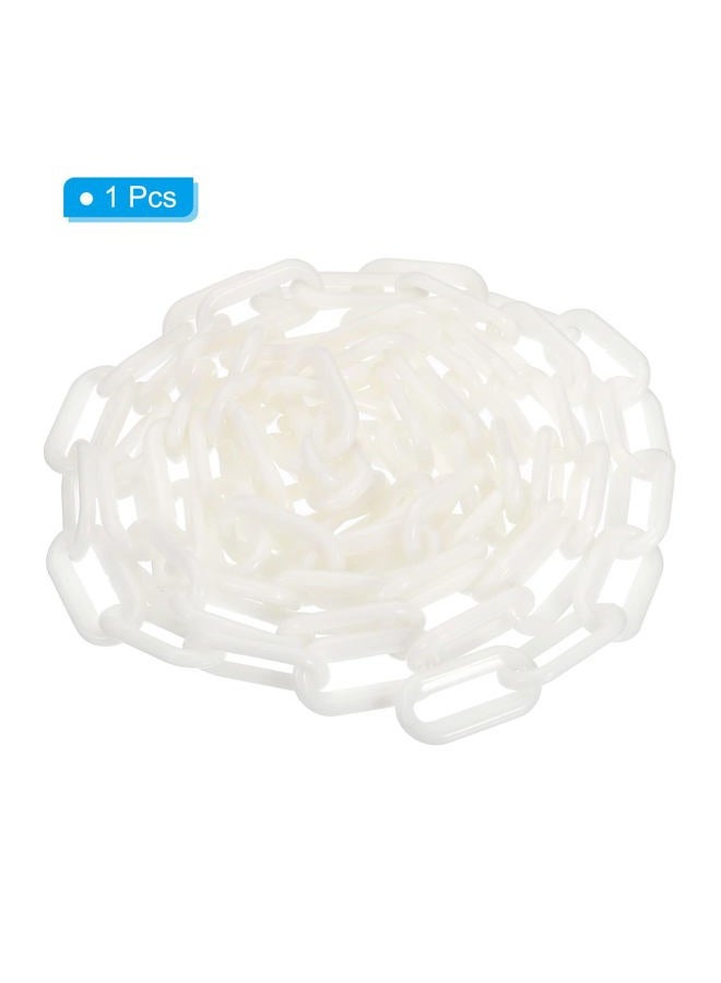 PATIKIL سلسلة حواجز بلاستيكية بقطر 0.3 بوصة وطول 10 أقدام، سلسلة ربط أمان للتحكم في الحشود عند مواقف السيارات ومصاعد السلالم، بيضاء - Image 3