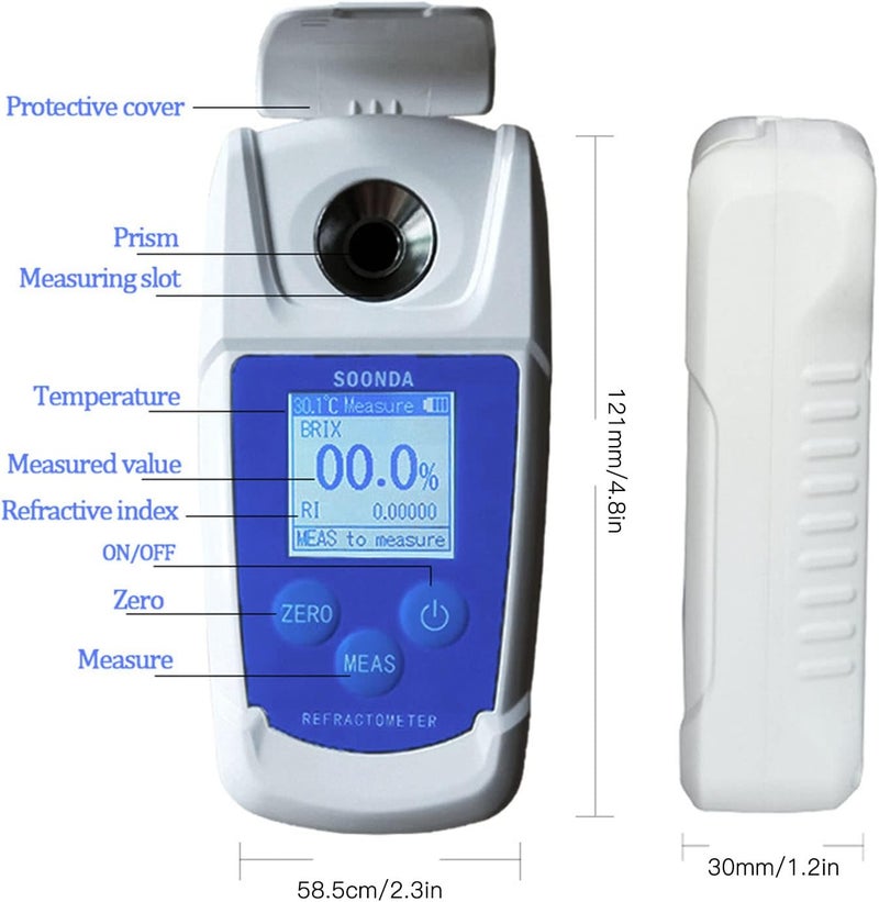 0‑55% Digital Brix Refractometer,High Accuracy BRIX Tester Sugar Meter Ideal for Drinking Water Beverage Fruits - Image 4