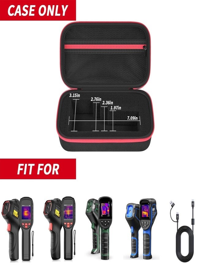 بوبول حقيبة Boobowl متوافقة مع كاميرا HSFTOOLS HF96/HF96V الحرارية، صندوق تخزين لكاميرا الأشعة تحت الحمراء مع إسفنجة يمكنك صنعها بنفسك لكابلات USB وحزام المعصم وبطاقة المعايرة والملحقات (الحقيبة فقط) - Image 2