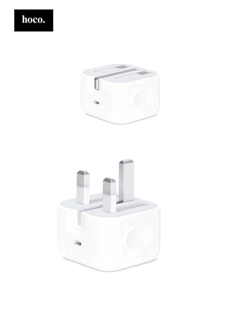 Hoco iPhone 20W Fast Charger | USB C Wall Fast Charger Compatible with iPhone 15/14/14 Pro/14 Pro Max/13/12/SE2020/11/XR/XS Max/X/iPad  - Image 5