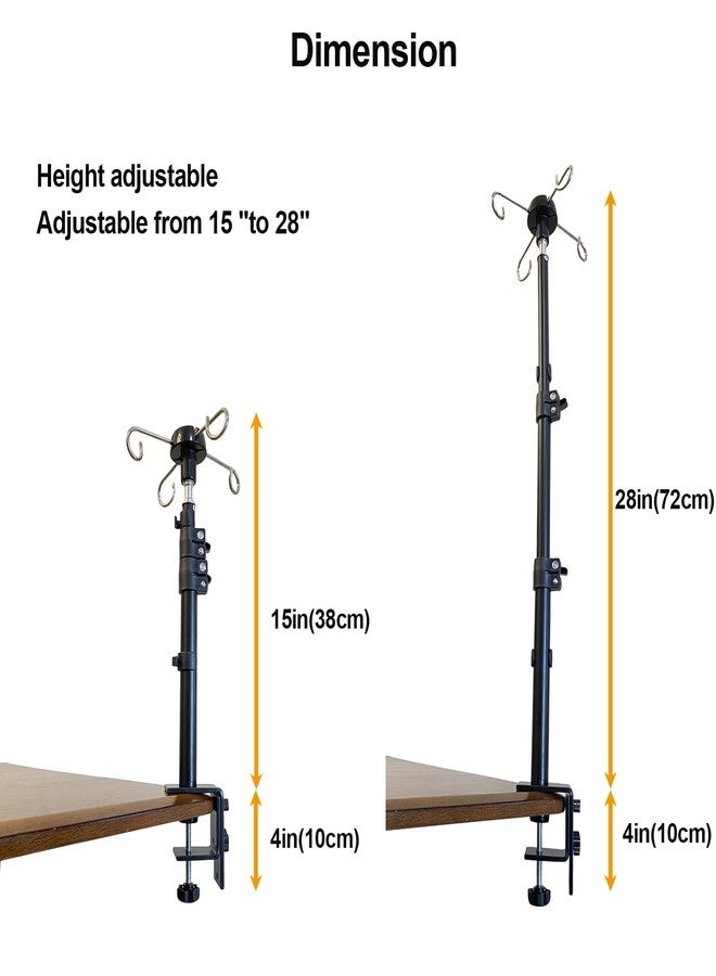 UISKOOPW Rotary Tool Hanger Flex Shaft Accessories Holder Stand Compatible with Foredom Dremel Grobet Tools,Height Adjustable Rotary Motor Mount with Table Clamp(28inchs) - Image 2