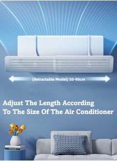 SänHahn Air Conditioner Deflector, 19.7-35.4inch Retractable Air Conditioner Air Deflector, Adjustable Wall-mounted AC Vent Deflector, Anti-Wind Baffles, Anti Direct Blowing Windshield Wind Guide for Home/Room/Office/Elderly, Babies, Pregnant Women - （2 in 1）  - Image 2