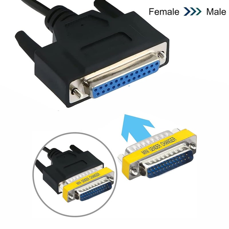 MX موصل كابل VGA DB25 25-دبوس محول جنس D-SUB 25-دبوس ، موصل محول كابل VGA تسلسلي ذكر إلى ذكر - Image 3