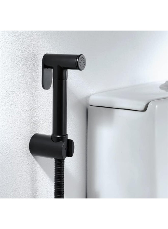 Hand Held Bidet Sprayer Stainless Steel Sprayer Shattaf Toilet Bidet Shower Head with 1.5M Hose and Bracket Holder black - Image 2