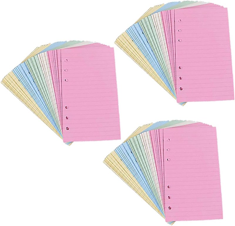 NUOBESTY Colorful Loose-leaf Papers for Notebook A5 Size Refill Core 3 Pack for School Office - Image 1