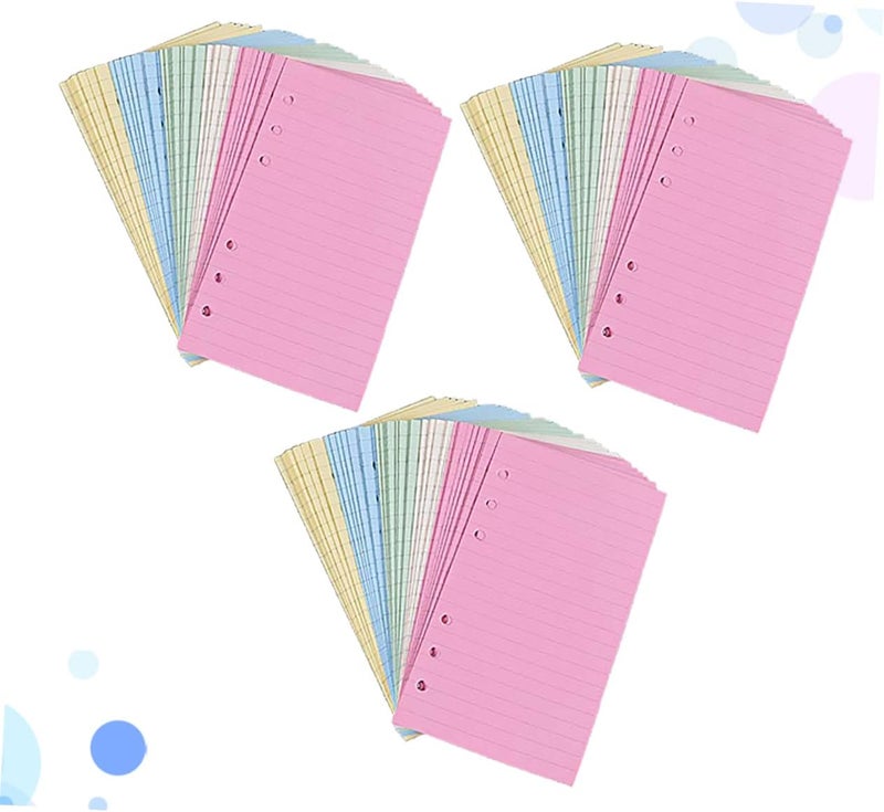 NUOBESTY Colorful Loose-leaf Papers for Notebook A5 Size Refill Core 3 Pack for School Office - Image 3
