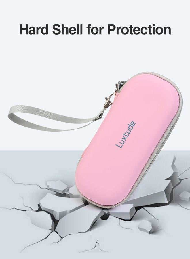 Luxtude Double Glasses Case Hard Shell, Double Eyeglass Case Dual Sunglasses Cases, Travel Sunglasses Organizer for Women Men, Pink, S - Image 5
