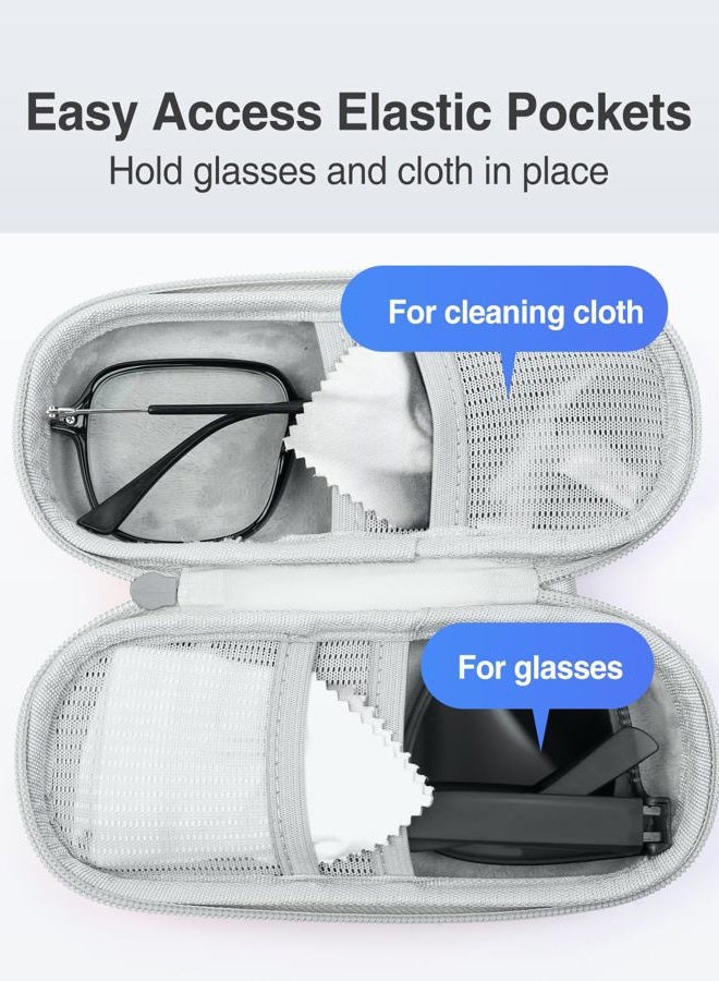 Luxtude Double Glasses Case Hard Shell, Double Eyeglass Case Dual Sunglasses Cases, Travel Sunglasses Organizer for Women Men, Pink, S - Image 4
