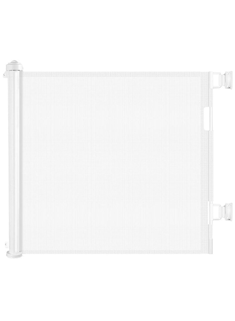 Baby Safe Extra Tall And Wide Outdoor Retractable Mesh Gate - White - Image 1