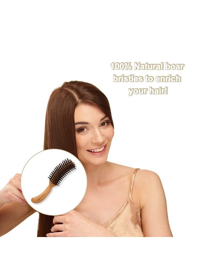 Terra Distribution - Boar Bristle Hair Brush [ Made In Japan ] 100% Natural Bristle Hair Brush For Styling Separating Shaping And Blowdrying For Women And Men (Curved Handle) - Image 1