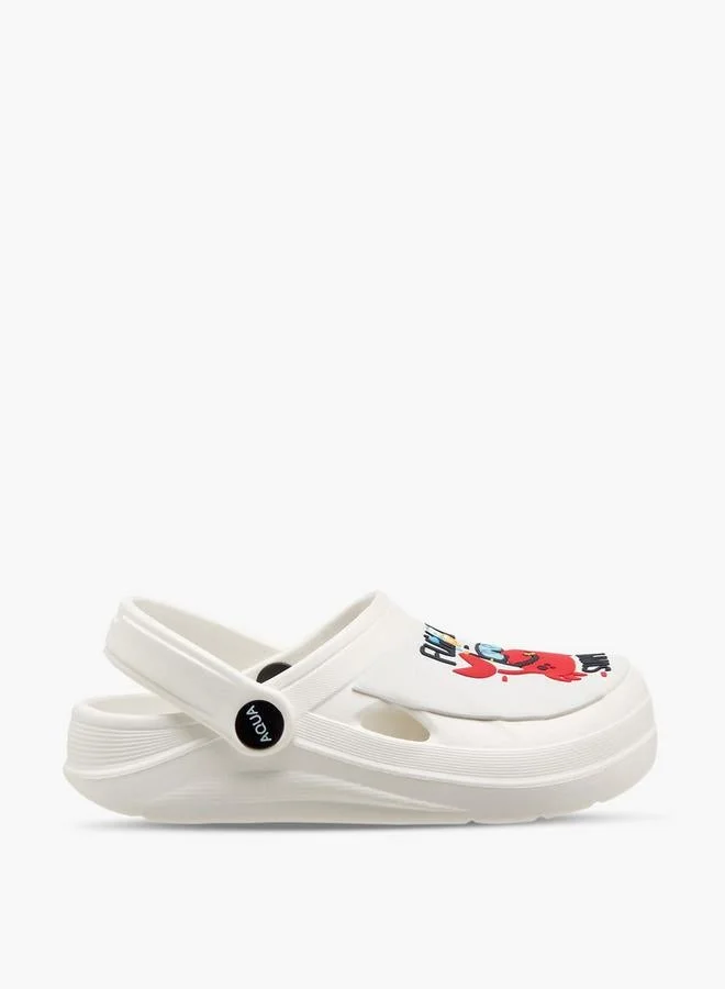 Aqua Kids Crab Print Clogs