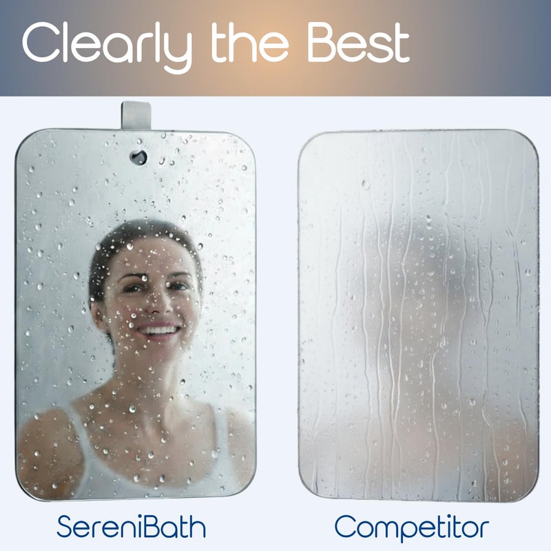 SereniBath Shower Mirror - Fogless for Shaving & Washing Your Face - Anti-Fog - for Men & Women - Exfoliate, Scrub and Groom Your Face - Image 5