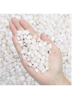 Generic 5LBS (2.25KG) Natural Polished Decorative White Pebbles - Small Stones 3/8" Gravel Size for Plants Home DIY Decor Aquarium Gravel Vase Fillers Fairy Garden Landscaping Outdoor Stone  - Image 1