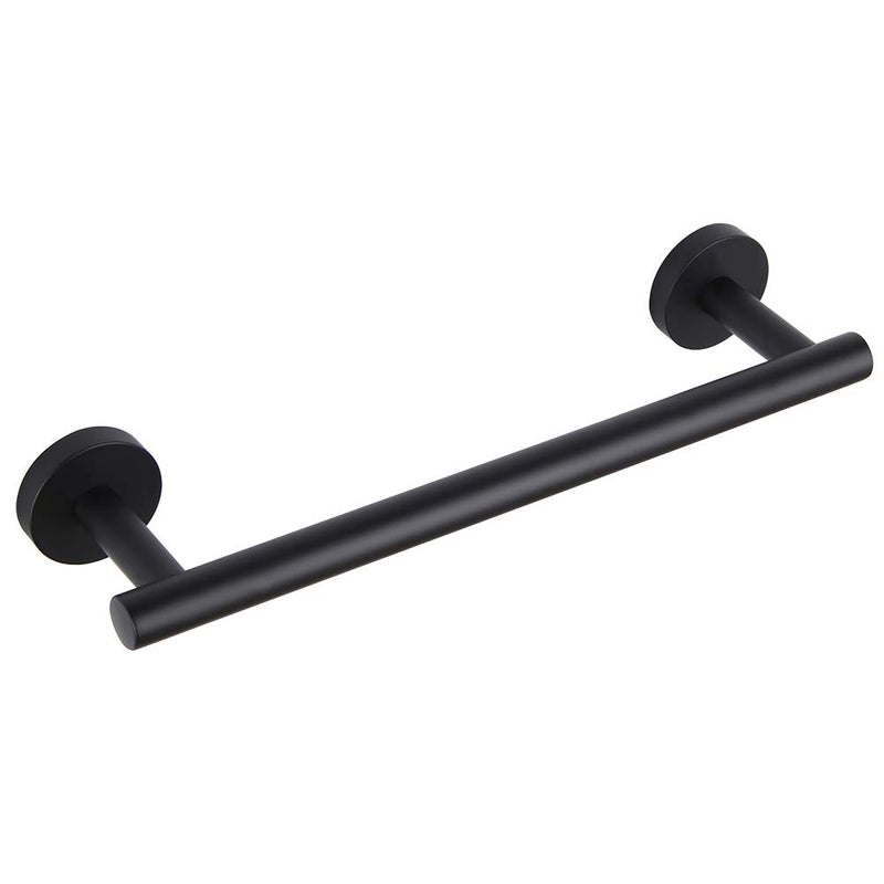 GERZWY GERZ Contemporary 12Inch Towel Bar Bath Hand Towel Holder SUS 304 Stainless Steel Wall Mounted Bathroom Organizer Matte Black AG1101C305BK