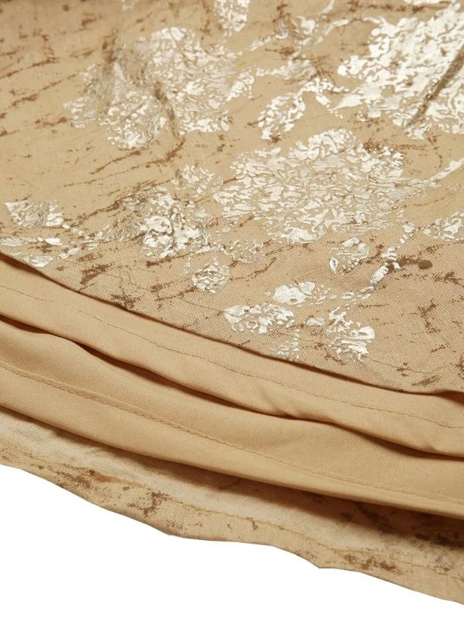 ZERESOUQ Golden Floral Gown Dress