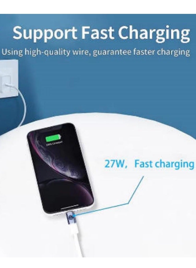 2 Pack Type C Female To Lightning Male Adapter,27W PD Fast Charge Converter,Compatible With iPhone/iPad/iPod/AirPods,Support Data Transfer Charging - Image 3