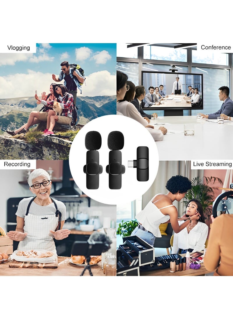 Professional Wireless Lavalier Lapel Microphone for iPhone & iPad Cordless Omnidirectional Condenser Recording Mic for Interview & Video & Podcast & Vlog & YouTube