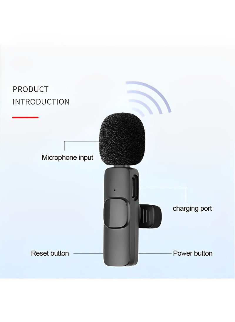 REOCLE Professional Wireless Lavalier Lapel Microphone for iPhone & iPad Cordless Omnidirectional Condenser Recording Mic for Interview & Video & Podcast & Vlog & YouTube  - Image 4
