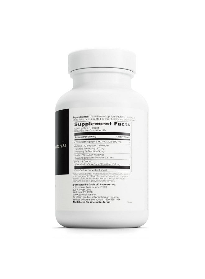 DAVINCI Labs Immuno-DMG - Dietary Supplement to Balance and Support Immune System Functions* - with DMG, Maitake Powder, Larch Tree and Beta Glucan - Gluten-Free - 90 Vegetarian Tablets - Image 2