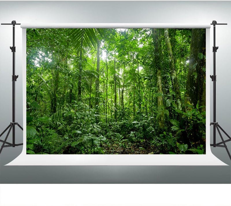 YongFoto YongFoto 5x3ft Jungle Forest Trees Backdrops for Photography Summer Woods Wonderland Trees Plant Spring Nature Landscape Photography Background Picnic Camping Girl Boy Scouts Adventure Photo Studio  - Image 3