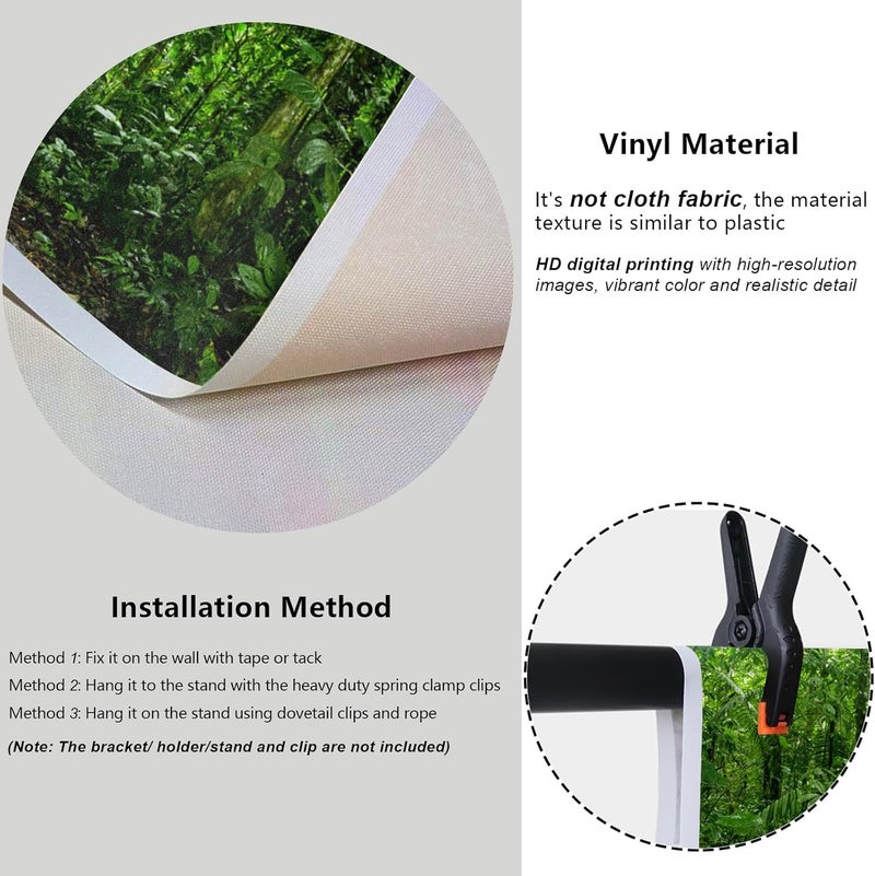 YongFoto YongFoto 5x3ft Jungle Forest Trees Backdrops for Photography Summer Woods Wonderland Trees Plant Spring Nature Landscape Photography Background Picnic Camping Girl Boy Scouts Adventure Photo Studio  - Image 4