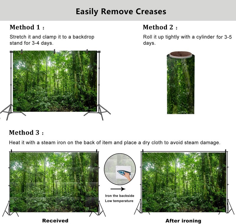 YongFoto YongFoto 5x3ft Jungle Forest Trees Backdrops for Photography Summer Woods Wonderland Trees Plant Spring Nature Landscape Photography Background Picnic Camping Girl Boy Scouts Adventure Photo Studio  - Image 5