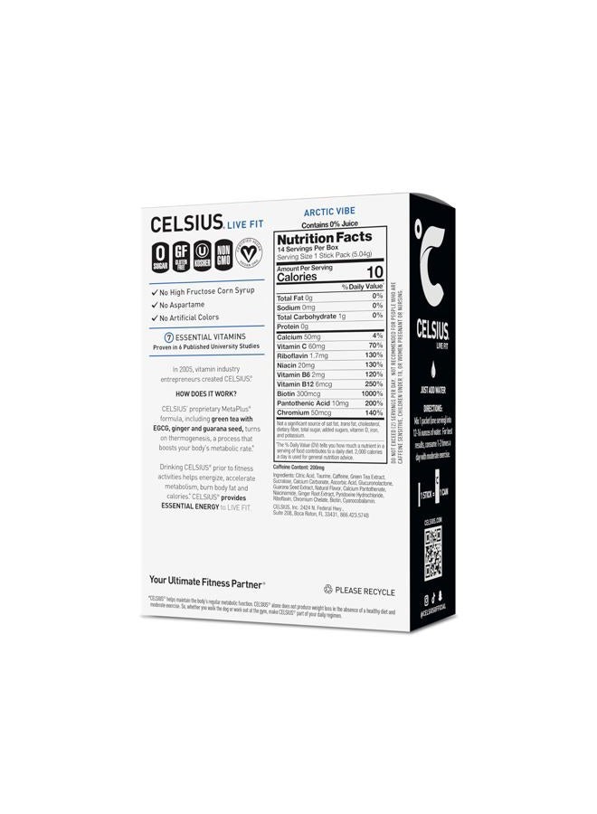 CELSIUS ® عصي مسحوق على الطريق أركتيك فايب، طاقة أساسية 2.5 أونصة (14 عصا لكل عبوة) - Image 2