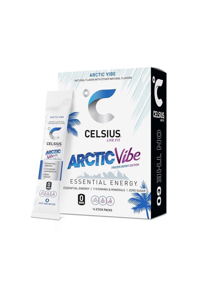 CELSIUS ® عصي مسحوق على الطريق أركتيك فايب، طاقة أساسية 2.5 أونصة (14 عصا لكل عبوة) - Image 1