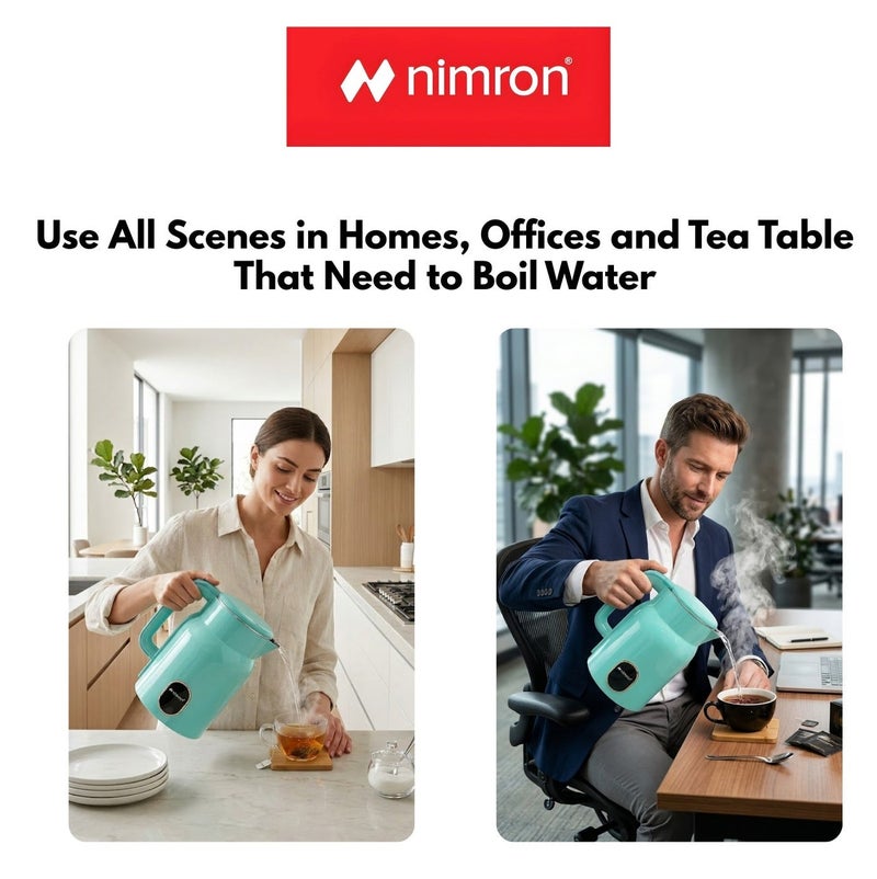 nimron 2.0 L Electric Kettle 1500 W Stainless Steel, Auto Shut‑Off & Dry‑Boil Protection, Cool‑Touch Handle, 2‑Year Warranty – Teal Blue - Image 3