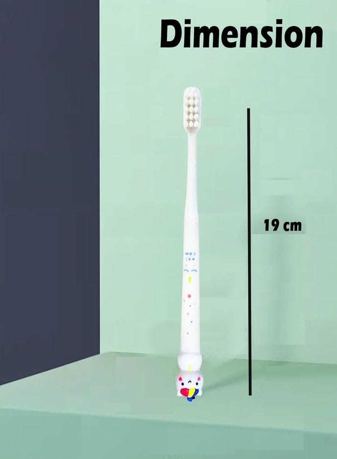 IndusBay® Pack of 2, Kids Toothbrush with Storage Case, Unicorn Design Soft Tooth Brush, Extra Microfiber Soft Bristles Toothbrush for 3-6 Years old Children, Girls, White - Image 2