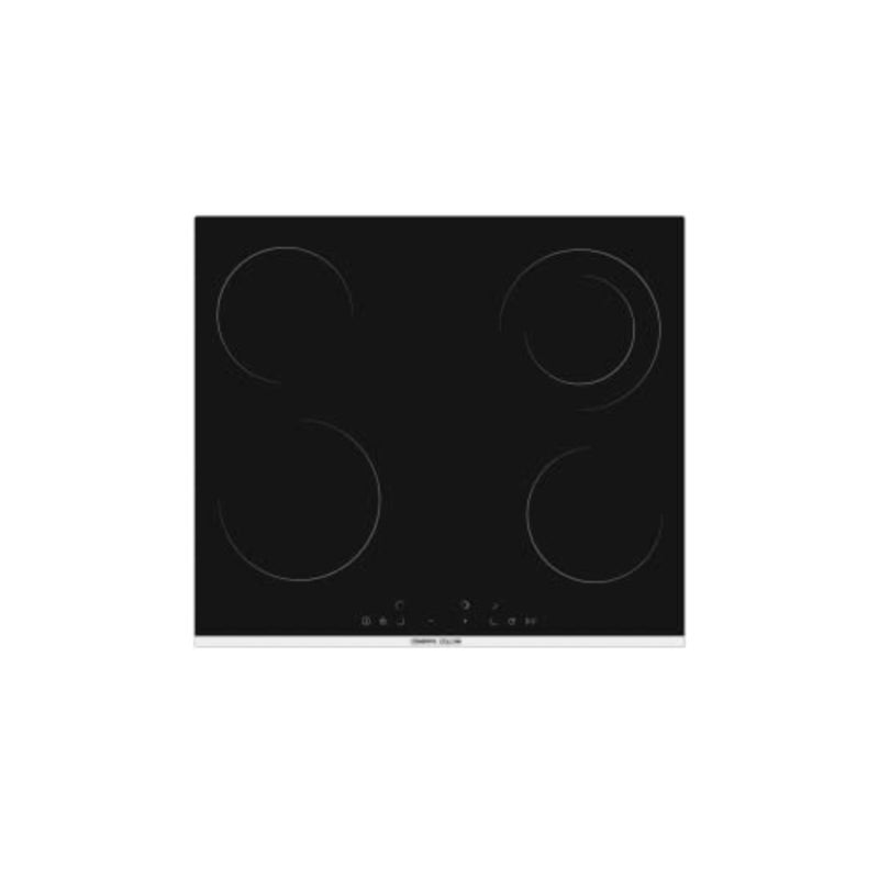 Kitchen ceramic electric cooker with 4 burners, 60x52cm size, black finish, anti-stain easy-clean surface and 9 power levels for precise cooking control - Image 1